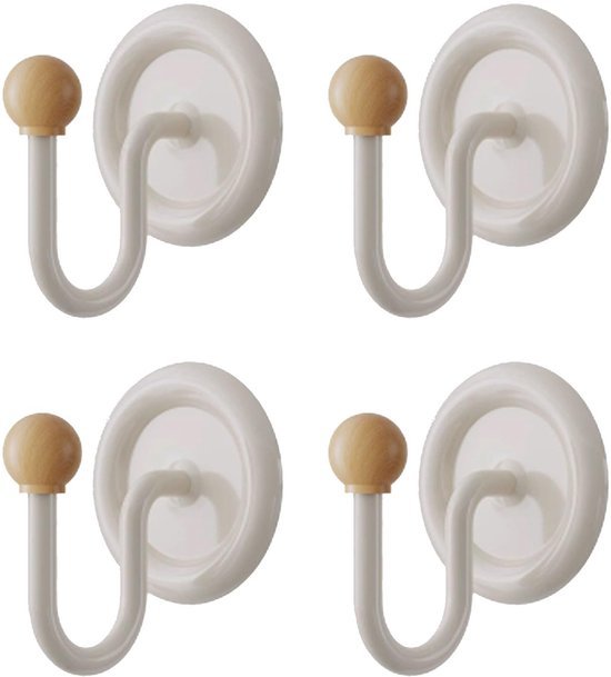 550x609-16.jpg Unyqoos® Vierdelige set zelfklevende wandhaken met houtmotief voor veelzijdig gebruik