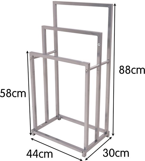 550x609-6.jpg Unyqoos® Vrijstaande roestvrijstalen handdoekenhouder met drie niveaus voor badkameropslag