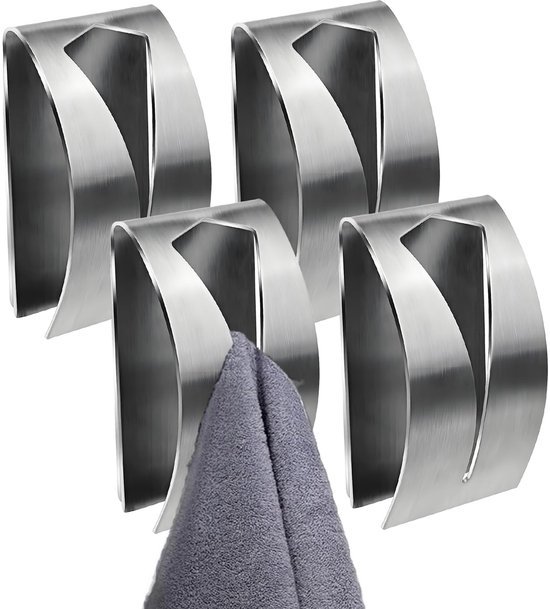 550x609-7.jpg Unyqoos® Set van vier zelfklevende handdoekhouders voor keuken en badkamer
