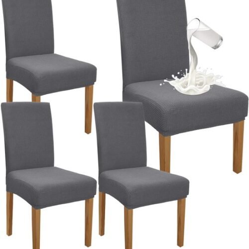 550x609-8.jpg Unyqoos® Waterafstotende stretch stoelhoezen voor eetkamerstoelen set van vier in lichtgrijs