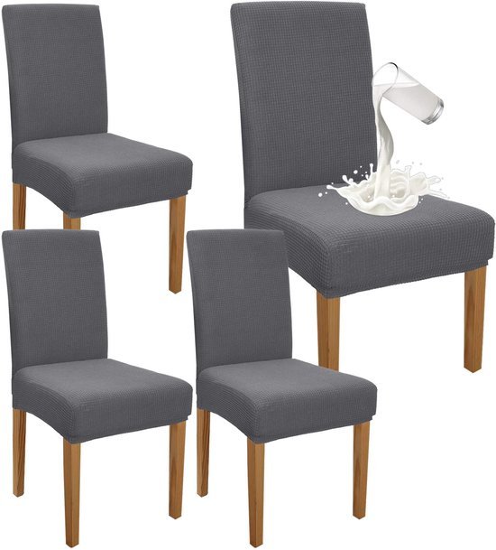 550x609-8.jpg Unyqoos® Waterafstotende stretch stoelhoezen voor eetkamerstoelen set van vier in lichtgrijs