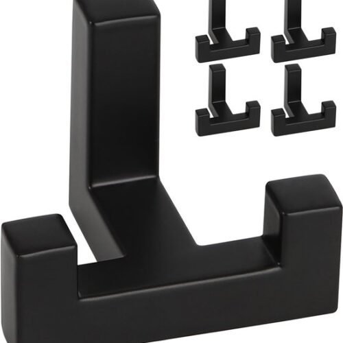 Unyqoos® Set van 5 stijlvolle zwarte wandhaken van zinklegering voor veelzijdig gebruik in huis