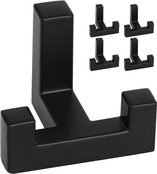 550x610-12.jpg Unyqoos® Set van 5 stijlvolle zwarte wandhaken van zinklegering voor veelzijdig gebruik in huis