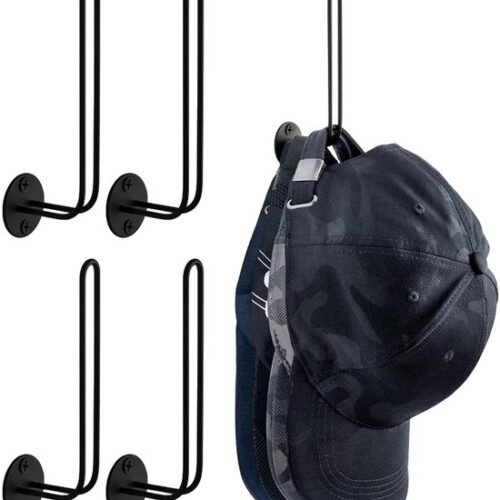 Unyqoos® Set van 4 metalen wandhaken voor hoeden en accessoires in huis