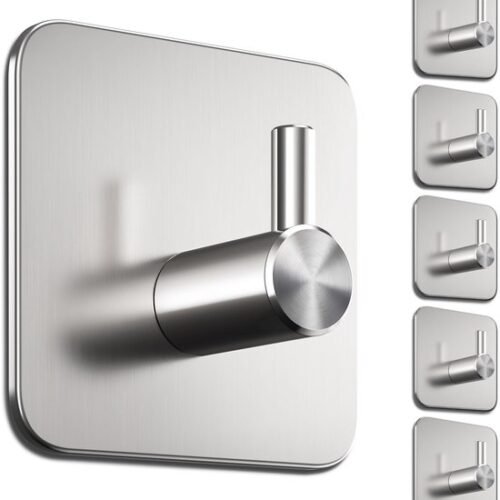 550x611-24.jpg Unyqoos® Set van 6 Zelfklevende Roestvrijstalen Haken voor Badkamer en Meer