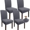 550x611-25.jpg Unyqoos® Set van 4 rekbare stoelhoezen voor eetkamerstoelen in modern grijs design