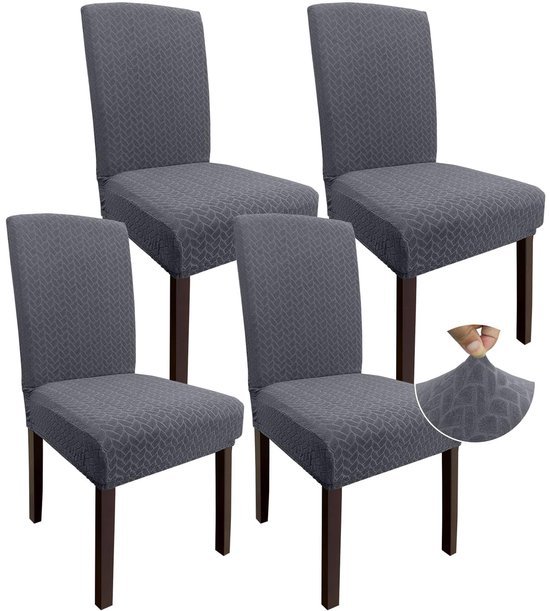 550x611-25.jpg Unyqoos® Set van 4 rekbare stoelhoezen voor eetkamerstoelen in modern grijs design
