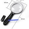 Unyqoos® Handzame leesloep met verstelbare verlichting en sterke vergroting voor veelzijdig gebruik