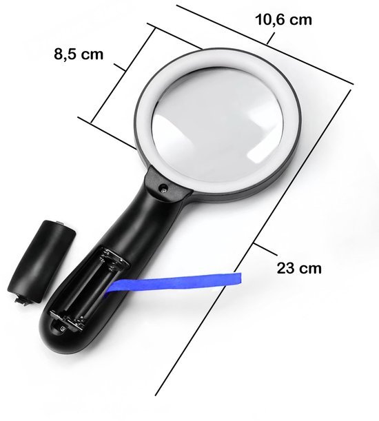Unyqoos® Handzame leesloep met verstelbare verlichting en sterke vergroting voor veelzijdig gebruik