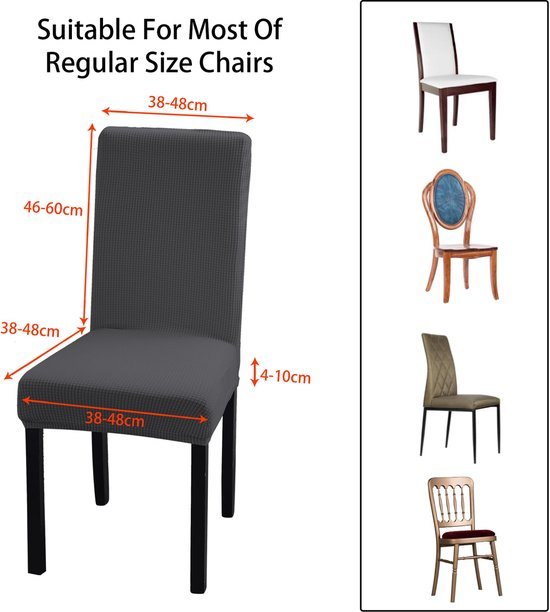 550x612-10.jpg Unyqoos® Set van 4 grijze elastische stoelhoezen voor eetkamerstoelen en meer
