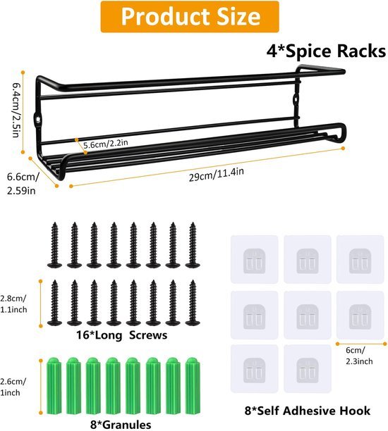 550x612-17.jpg Unyqoos® Ruimtebesparende kruidenorganizer met vier niveaus voor keuken en kantoor