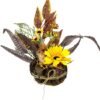 Unyqoos® Decoratief herfststuk met kunstzonnebloemen en eekhoorntjes in sfeervolle dennenpot