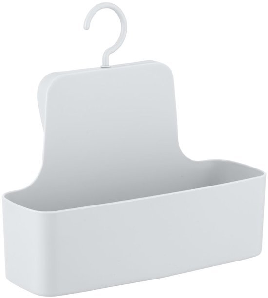 Unyqoos® Handige witte douchecaddy zonder boren met beweegbare haak voor badkamer