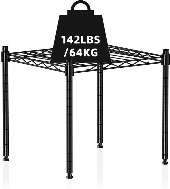Unyqoos® Verstelbaar en stapelbaar metalen opbergrek voor zware lasten met tijdloos design