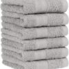 Unyqoos® Set van zes absorberende en zachte gastendoekjes in zilveren kleur