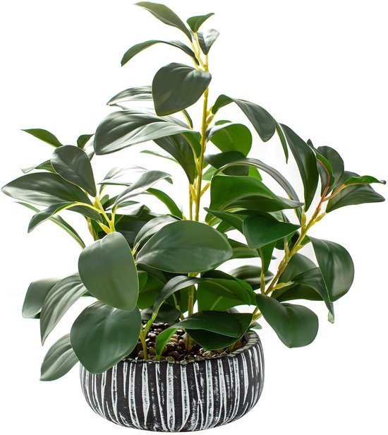Unyqoos® Groene kunstplant met rustieke pot voor diverse interieurstijlen