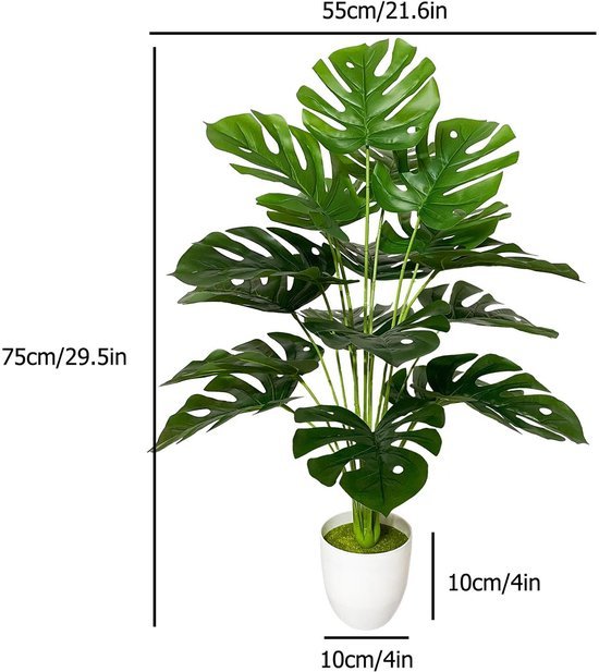 Unyqoos® Grote decoratieve kunstplant in pot voor interieur en exterieur gebruik