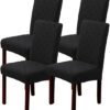 Unyqoos® Set van 4 elastische stoelhoezen voor eetkamer en keuken, wasbaar en