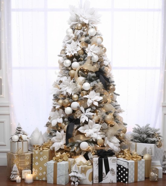 Unyqoos® Set van 36 kleurrijke kunststof kerstballen voor feestelijke boomdecoratie
