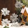 Unyqoos® Glitterende kunstbloemen voor feestelijke kerst- en bruiloftsdecoratie