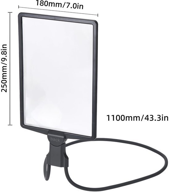 Unyqoos® Verlichte leesloep met verstelbare vergroting en handsfree gebruik voor gemak