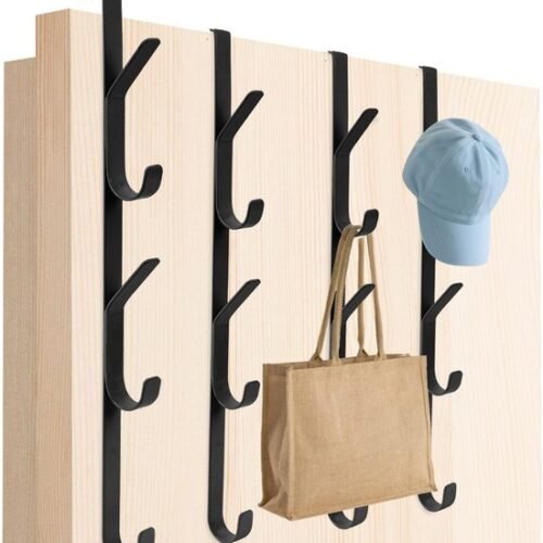 550x620-10.jpg Unyqoos® Set van vier zwarte roestvrijstalen deurhaken voor optimale ruimtebesparing