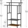 550x620-6.jpg Unyqoos® Ruimtebesparend Staand Handdoekenrek met 3 Stangen en 2 Open Planken voor Badhanddoeken