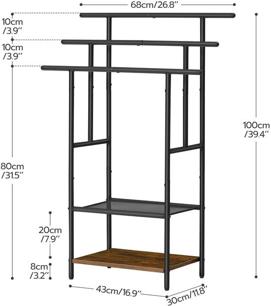 550x620-6.jpg Unyqoos® Ruimtebesparend Staand Handdoekenrek met 3 Stangen en 2 Open Planken voor Badhanddoeken
