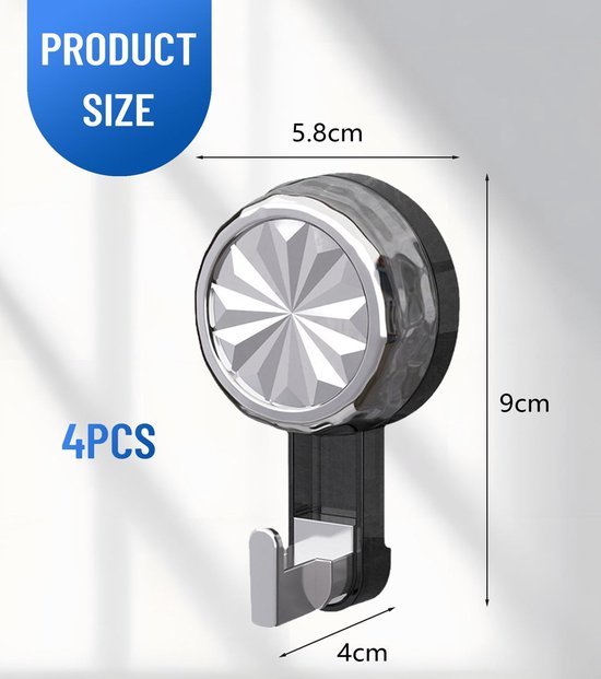 550x621-7.jpg Unyqoos® Set van 4 draaibare zuighaken voor badkamer en keuken zonder boren