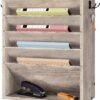 550x622-5.jpg Unyqoos® Wandgemonteerde houten documentenhouder met zes niveaus voor thuiskantoor