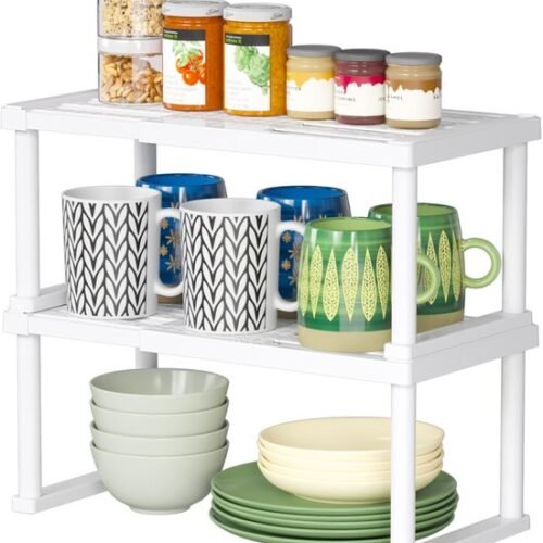 Unyqoos ® Kruidenrek Uitbreidbaar Keukenorganizer Set van 2 voor Optimaal Ruimtebeheer