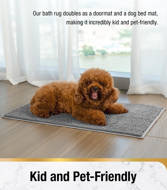 Unyqoos® Absorberende badmat grijs 50 x 80 cm voor comfort en stijl