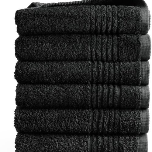 550x623-15.jpg Unyqoos® Zachte en absorberende handdoekenset van 100% katoen, 6 stuks, zwart