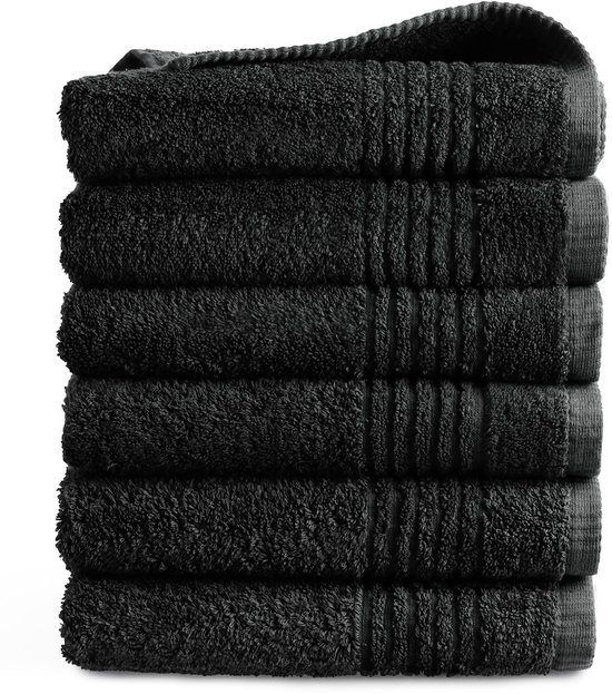 550x623-15.jpg Unyqoos® Zachte en absorberende handdoekenset van 100% katoen, 6 stuks, zwart