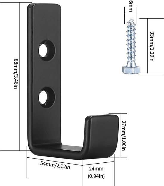 550x623-27.jpg Unyqoos® Set van 8 robuuste J-vormige wandhaken voor veelzijdig gebruik in huis en garage