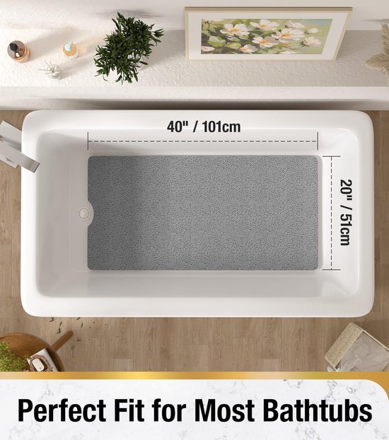Unyqoos® Grijze Antislipmat voor Veiligheid en Comfort in Badkamer of Keuken