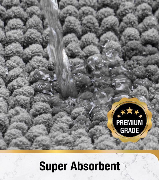 Unyqoos® Absorberende badmat grijs 50 x 80 cm voor comfort en stijl