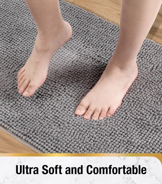 Unyqoos® Absorberende badmat grijs 50 x 80 cm voor comfort en stijl