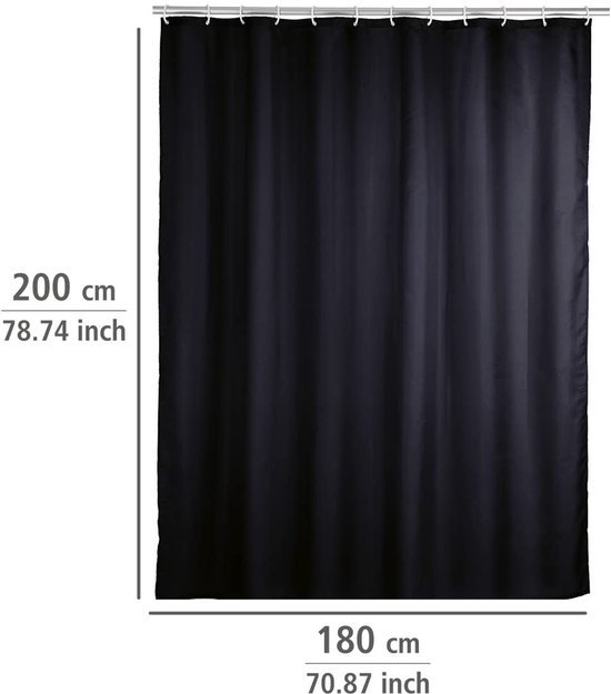 Unyqoos® Elegant Zwart Douchegordijn Met Anti-Schimmel En Antibacteriële Eigenschappen Voor Optimale Hygiëne
