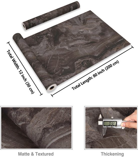 Unyqoos® Bruin Zelfklevend Marmerfolie voor Meubels en Wanden - Waterdicht en Krasbestendig