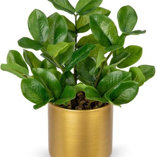 Unyqoos® Decoratieve kunstplanten in gouden pot voor huis en kantoor, groente, 30 cm