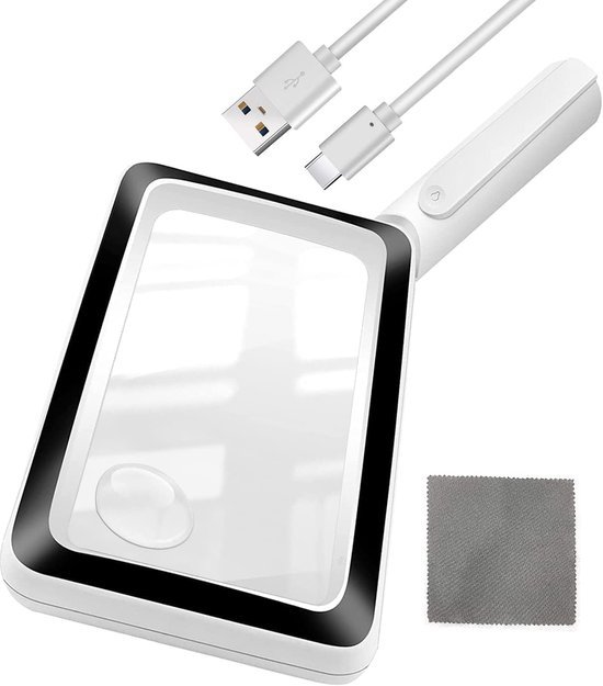 Unyqoos® Oplaadbaar LED-vergrootglas met 4x vergroting voor eenvoudig lezen