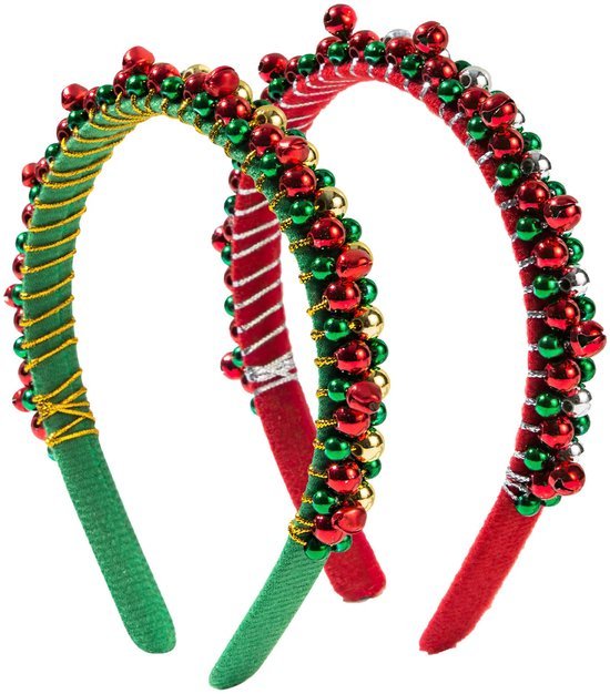 Unyqoos® Feestelijke Kersthoofdbanden met Belletjes voor Jong en Oud, Set van 2