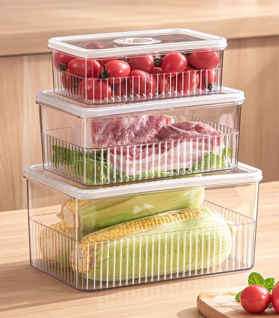 550x626-4.jpg Unyqoos® Set van 3 veelzijdige vershouddozen met deksel voor koelkast en vriezer