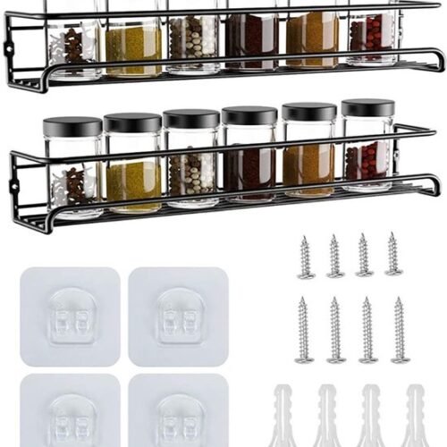 550x626-5.jpg Unyqoos ® Multifunctioneel Opbergrek van Roestvrij Staal voor Keuken en Badkamer, Zonder Boren, 2/4 Stuks