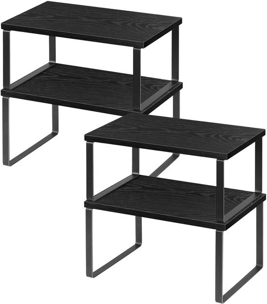 550x626-7.jpg Unyqoos® Uitbreidbare en stapelbare keukenkastorganizer set van 4 voor optimale opbergruimte