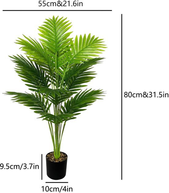 Unyqoos® Levensechte kunstpalm voor sfeervolle decoratie binnenshuis en buitenshuis