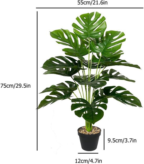 Unyqoos® Levensechte Monstera Kunstplant in Pot voor Binnen- en Buitendecoratie