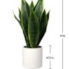 Unyqoos® Decoratieve kunstplant Sansevieria in stijlvolle keramische pot voor elk interieur
