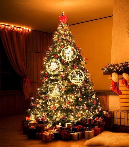550x628-19.jpg Unyqoos® Sfeervolle 3D Kerstboom Raamverlichting met Warm Wit Licht voor Binnen en Buiten